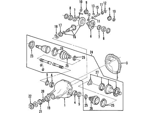 1995 Lincoln Mark VIII Rear Axle, Differential, Propeller Shaft Clutch Disc Set Diagram for 6L1Z-4947-B