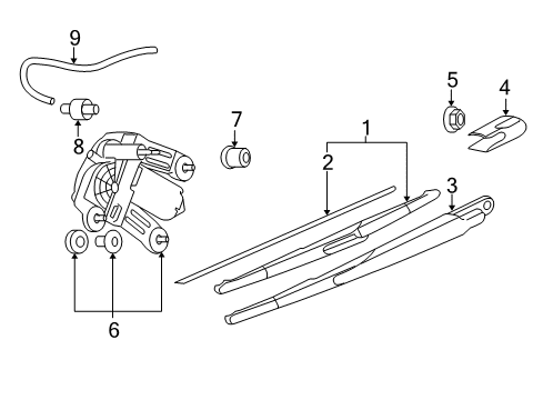 2013 Mini Cooper Back Door - Wiper & Washer Components Wiper Arm Cover Diagram for 61622756281