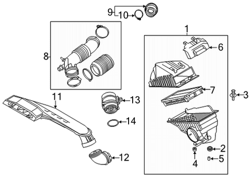 2021 Hyundai Sonata Powertrain Control Hose-Air Intake (B) Diagram for 28139-L1400