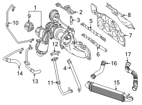 2018 Infiniti QX30 Turbocharger Bracket-TURBOCHARGER Diagram for 144C2-HG00H