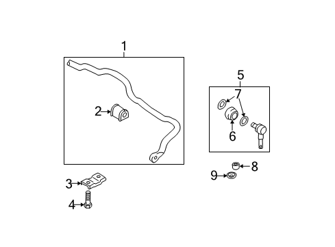 2005 Hyundai Sonata Stabilizer Bar & Components - Front Bush-Stabilizer Bar Diagram for 54813-39110