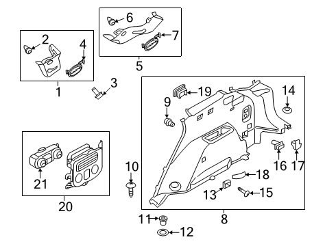 2015 Hyundai Santa Fe Interior Trim - Quarter Panels Trim Assembly-Luggage Side RH Diagram for 85740-B8060-NBC