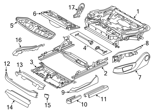 2012 BMW 550i GT Tracks & Components Covering Cap Left Diagram for 52107236873