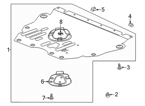 2021 Chevrolet Trailblazer Splash Shields Access Cover Diagram for 60003202