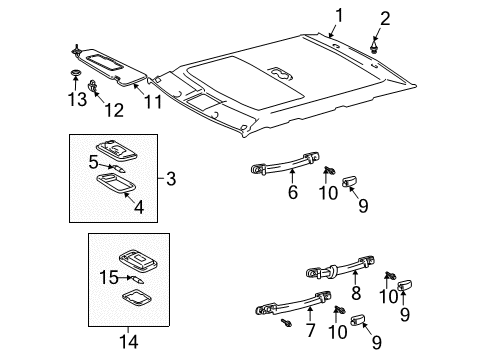 2006 Lexus ES330 Interior Trim - Roof Grip Assembly, Assist Diagram for 74610-30230-A1