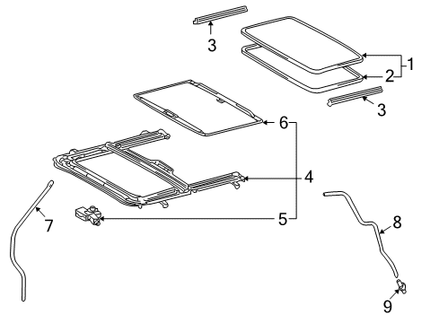 2004 Scion xA Sunroof Weatherstrip Diagram for 63251-63010