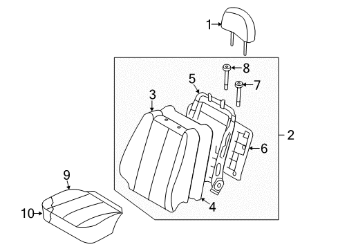 2006 Hyundai Sonata Driver Seat Components Map Board Assembly-Front Seat Back, L Diagram for 88395-0A000-FZN