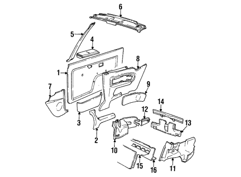 1989 BMW 325i Interior Trim Front Headlining Cover Diagram for 51441936976