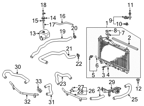 2008 Honda S2000 Radiator & Components Cushion, Radiator Mounting (Lower) Diagram for 74172-SM4-970
