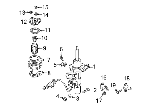 2019 Kia Stinger Struts & Components - Front INSULATOR BRG Assembly-F Diagram for 54608J5001