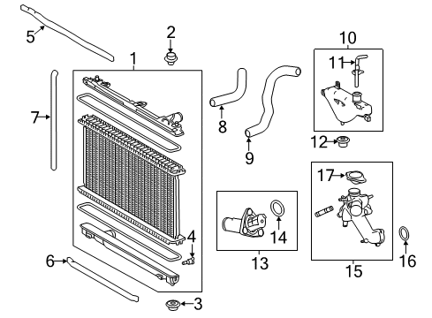 2021 Lexus IS300 Intercooler Radiator Replacement Diagram for 16400-36130