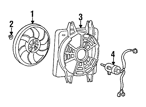 1995 Hyundai Sonata Cooling System, Radiator, Water Pump, Cooling Fan Retainer Diagram for 25234-33000