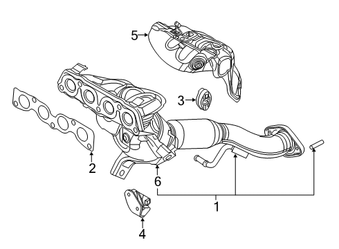 2019 Toyota Yaris Exhaust Manifold Heat Shield Diagram for 17167-WB002