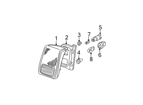 2003 Honda Civic Bulbs Lamp Unit, L. Diagram for 34156-S5B-A01