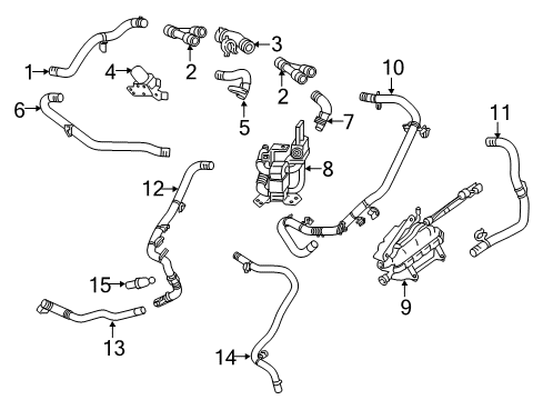 2016 Fiat 500 Hoses, Lines & Pipes Cap-Coolant Recovery Bottle Diagram for 52126357AA