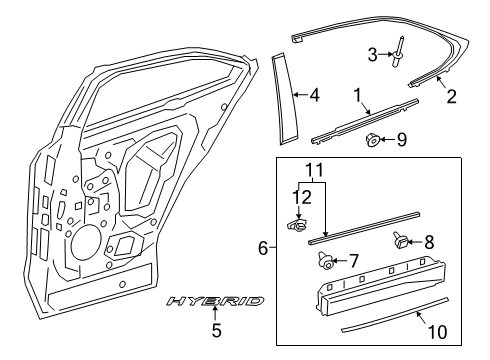 2019 Lexus UX250h Exterior Trim - Rear Door MOULDING Sub-Assembly, R Diagram for 75076-76010