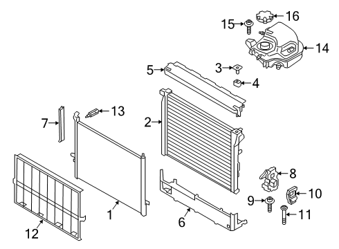 2022 BMW M8 Radiator & Components Covering Lower Diagram for 17118043654