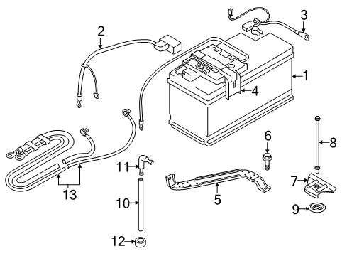 2011 BMW M3 Battery Positive Battery Lead Cable Diagram for 61129205518