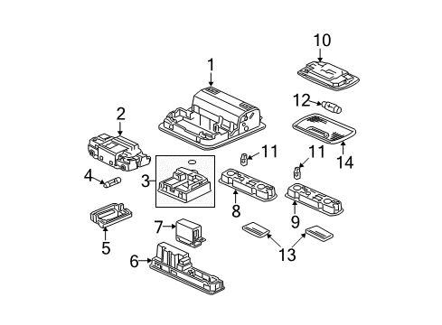 2014 Honda Pilot Sunroof Base (Beige) Diagram for 34252-S5A-003ZU