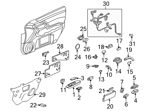 2011 Acura RL Power Seats Armrest Co*Typea* Diagram for 83554-SJA-A32ZD