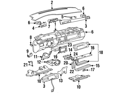 1996 Cadillac Seville Instrument Panel Switch Asm-Fuel Access Door Release Diagram for 1626529
