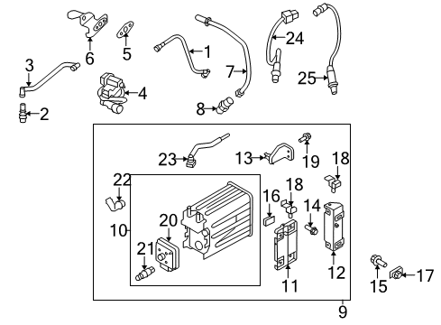 2009 Ford F-150 Powertrain Control Mount Bracket Retainer Diagram for 7L1Z-9R543-A