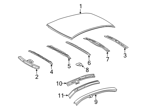 2006 Lexus GS300 Roof & Components Panel, Roof Diagram for 63111-30620