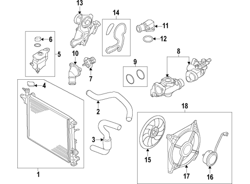 2018 Kia Sorento Cooling System, Radiator, Water Pump, Cooling Fan Blower Assembly Diagram for 25380C6000