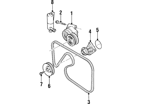 2000 Cadillac Catera Water Pump, Belts & Pulleys Auxiliary Pump Diagram for 10438993