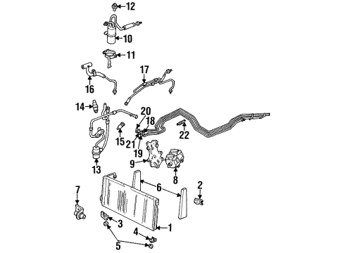 1998 Mercury Villager A/C Condenser, Compressor & Lines Dehydrator Bracket Diagram for F6XZ19D607AA
