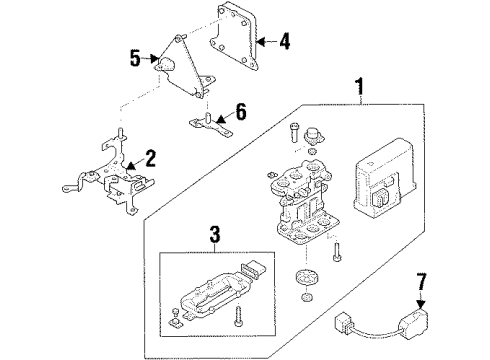 1997 Isuzu Rodeo Anti-Lock Brakes Bracket, Hydraulic Unit Diagram for 8-97120-656-4