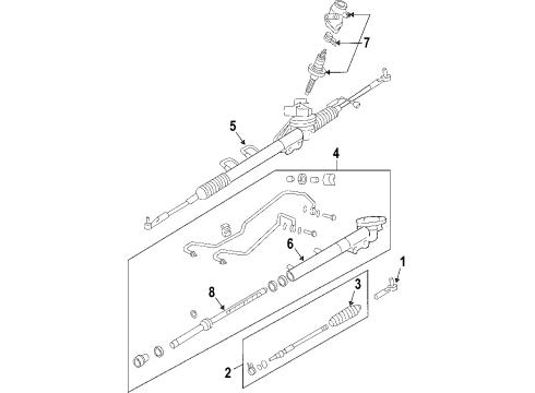 2007 Nissan 350Z P/S Pump & Hoses, Steering Gear & Linkage Seal Kit-Rack, Power Steering Gear Diagram for 49297-10V89