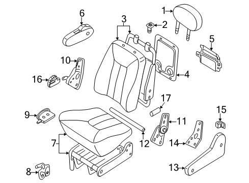 2000 Nissan Quest Rear Seat Components Cushion Assy-2ND Seat, LH Diagram for 88350-7B311