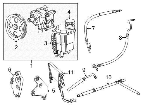 2018 Ram 3500 P/S Pump & Hoses, Steering Gear & Linkage Hose-Power Steering Return Diagram for 68031850AI