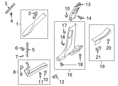 2022 Lincoln Corsair Interior Trim - Pillars Upper Trim Bolt Diagram for -W719946-S439