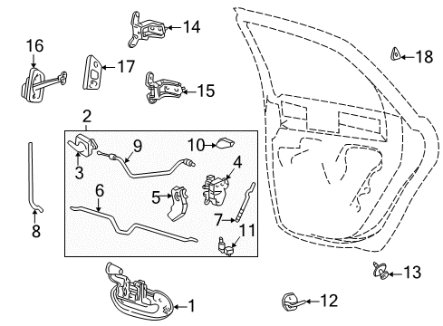 2000 Mercury Sable Front Door Control Assembly Diagram for XF1Z-54264A00-AB