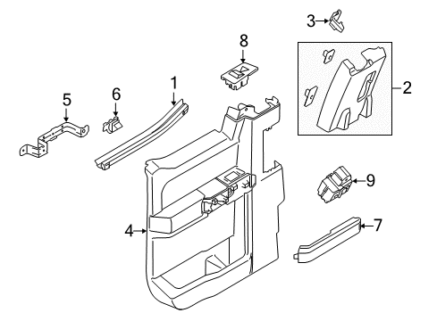 2018 Ford F-150 Rear Door Window Molding Diagram for FL3Z-1825504-AD