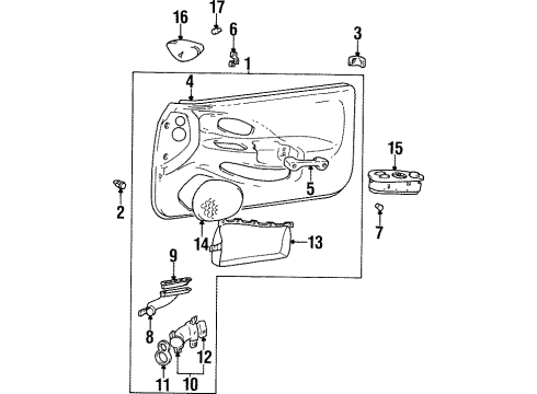 1999 Hyundai Tiburon Bulbs Weatherstrip-Front Door Belt Inside LH Diagram for 82231-27000