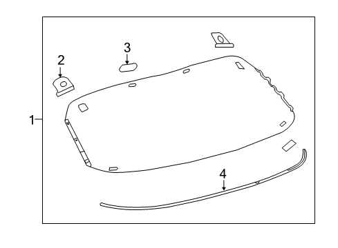 2018 Lexus RX350 Lift Gate - Glass & Hardware SPACER, Back Window Diagram for 64818-0E070