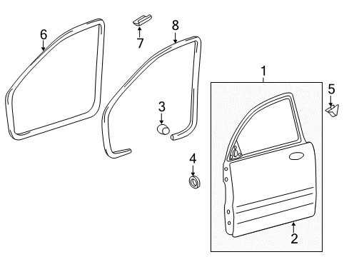 2012 Hyundai Sonata Front Door Front Right-Hand Door Module Panel Assembly Diagram for 82481-4R000