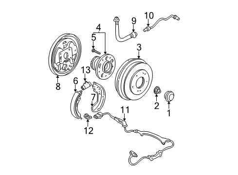 2000 Honda Odyssey Rear Brakes Hose Set, Rear Brake Diagram for 01466-SX0-000