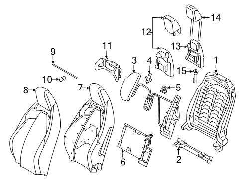 2022 Toyota GR Supra Passenger Seat Components Seat Back Cover Wire Diagram for 71149-WAA01