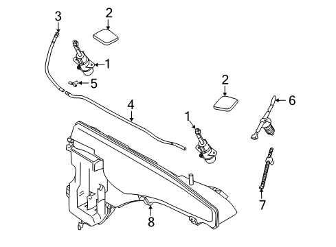 2007 BMW X5 Headlamp Washers/Wipers Hose Line, Headlight Cleaning System Diagram for 61677162589