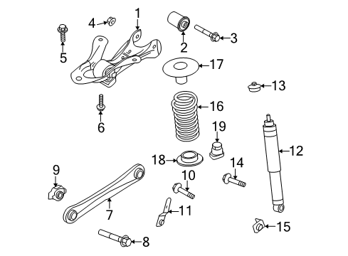 2012 Ford Mustang Rear Suspension Components, Stabilizer Bar Upper Control Arm Bolt Diagram for -W710443-S439