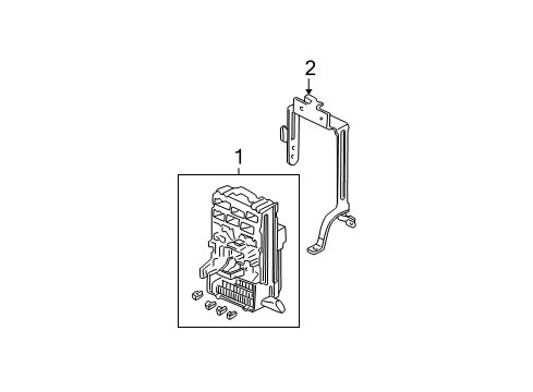 2001 Honda Civic Electrical Components Box Assembly, Fuse Diagram for 38200-S5P-A11