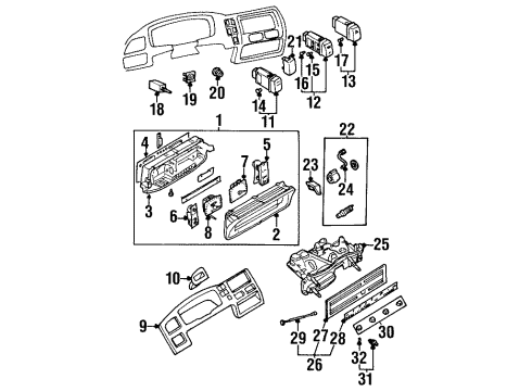 2000 Isuzu VehiCROSS Cluster & Switches, Instrument Panel Bulb, Mirror Heater Switch (Amber) Diagram for 8-97102-440-0