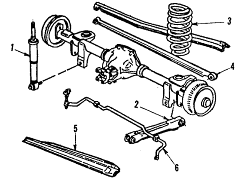 1984 Pontiac Firebird Rear Suspension Components, Stabilizer Bar Bracket Asm-Rear Axle Torque Arm Outer Diagram for 10024028