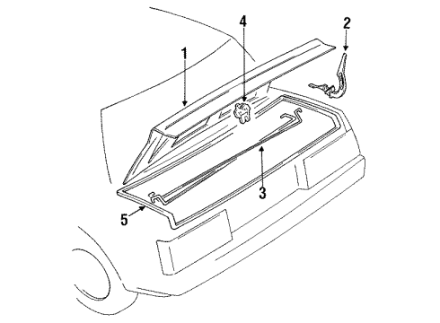 1986 Nissan Pulsar NX Trunk Lid Cylinder Trunk Lid Diagram for 84660-31M26