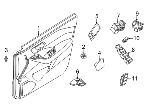 2021 Nissan Rogue Front Door Switch Assy-Power Window Main Diagram for 25401-6RE0C