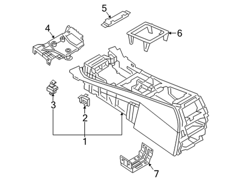 2020 BMW X6 Console CENTER CONSOLE Diagram for 51169495661